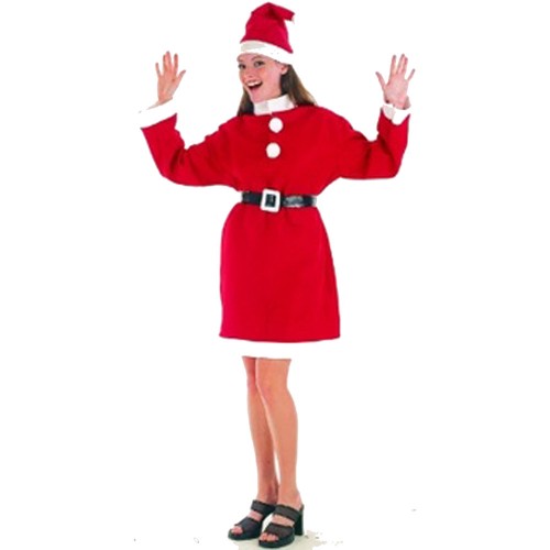 Costume Mamma Natale Con Cappello 01002 Costume Mamma Natale Con Cappello 01002